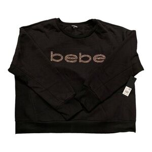 BeBe black rhinestone pullover sweatshirt size 2 X